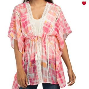 🆕️Steve Madden Tie-dye Fuchsia Pink Kimono osfm!